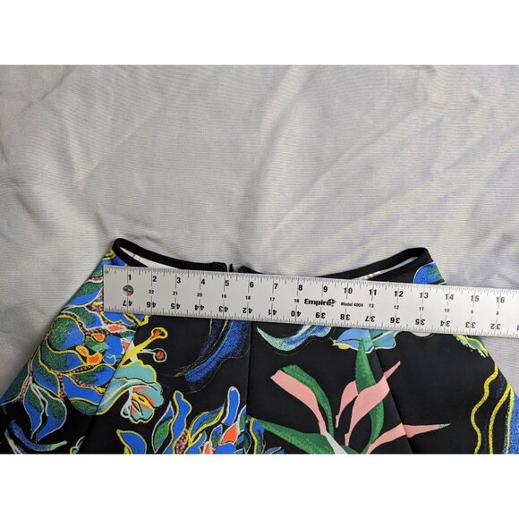 H&M Skirt Colorful Floral A Line Flared 3D Scuba Midi Skirt Womens Size 10 - Picture 10 of 11